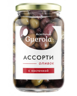 Ассорти оливок с косточкой Guerola, 340г.